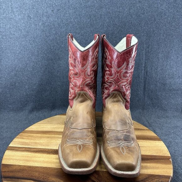 J.B. Dillon Reserve JBR2003D Men’s Size 10D Tan Red Leather Western Cowboy Boot - Picture 3 of 10